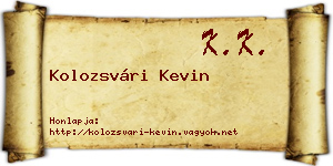 Kolozsvári Kevin névjegykártya
